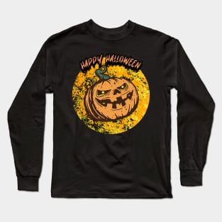 Happy Halloween Scary Pumpkin Graphic Long Sleeve T-Shirt